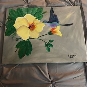 Hummingbird painting one of 5 bird paintings
